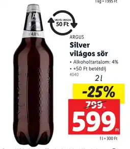 Lidl Argus silver világos sör ajánlat