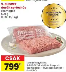 Spar S-budget darált sertéshús ajánlat