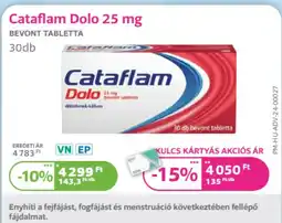 Kulcs Patika Cataflam dolo 25 mg ajánlat