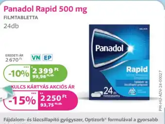 Kulcs Patika Panadol rapid 500 mg ajánlat