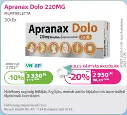 Kulcs Patika Apranax dolo 220mg ajánlat