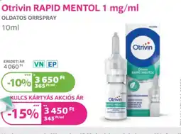 Kulcs Patika Otrivin rapid mentol 1 mg/ml ajánlat