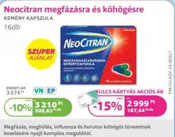 Kulcs Patika Neocitran megfázásra és köhögésre ajánlat