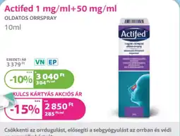 Kulcs Patika Actifed 1 mg/ml+50 mg/ml ajánlat