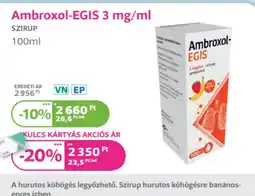 Kulcs Patika Ambroxol-EGIS 3 mg/ml ajánlat