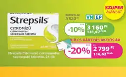 Kulcs Patika Strepsils citromizu cukormentes szopogató tabletta ajánlat