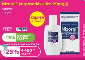 Kulcs Patika Nizoral korpásodás ellen 20mg/g ajánlat