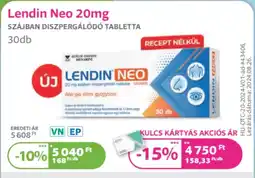 Kulcs Patika Lendin Neo 20mg ajánlat