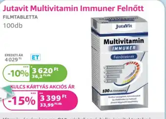 Kulcs Patika Jutavit multivitamin immuner felnőtt ajánlat