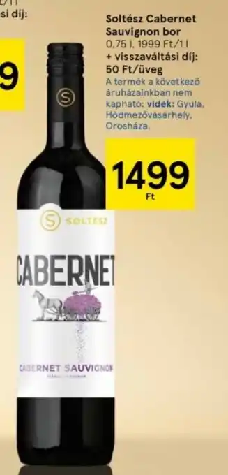 Tesco Soltész cabernet sauvignon bor ajánlat