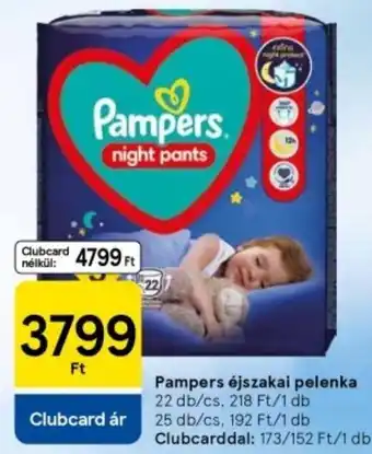 Tesco Pampers éjszakai pelenka ajánlat