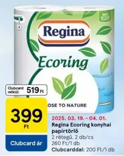 Tesco Regina ecoring konyhai papírtörlő ajánlat