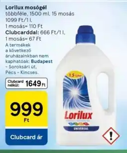 Tesco Lorilux mosógél ajánlat