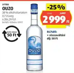 ALDI Lyttos Ouzo ajánlat