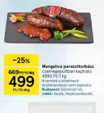 Tesco Mangalica parasztkolbász ajánlat