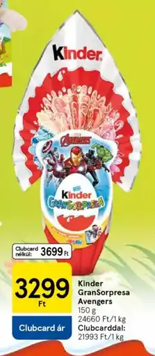 Tesco Kinder GranSorpresa Avengers ajánlat