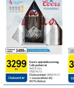 Tesco Coors ajándékcsomag ajánlat
