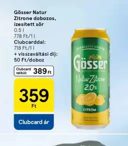 Tesco Gösser Natur Zitrone dobozos ajánlat