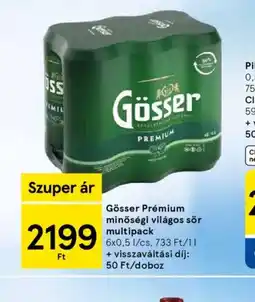 Tesco Gösser Prémium minőségi világos sör multipack ajánlat