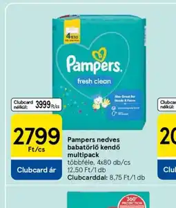 Tesco Pampers nedves babatörlő kendő multipack ajánlat