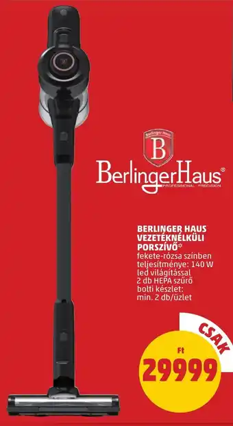 PENNY Berlinger haus vezetéknélküli porszívő ajánlat