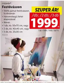 Lidl Crelando festővászon ajánlat