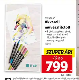 Lidl Crelando Akvarell művészfilctoll ajánlat