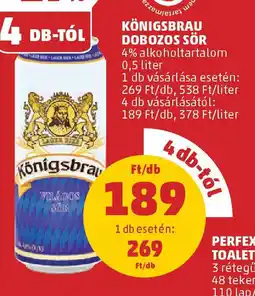 PENNY Königsbrau dobozos sör ajánlat