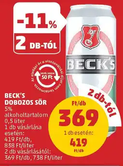 PENNY Beck's dobozos sör ajánlat