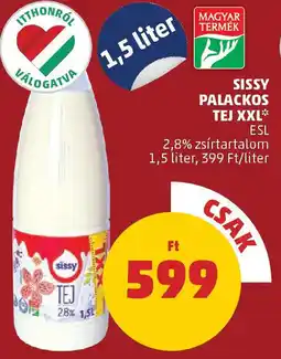 PENNY Sissy palackos tej xxl ajánlat