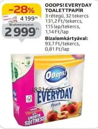 Auchan Ooops! everyday toalettpapír ajánlat