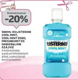 Auchan 500 ml-es Listerine cool mint, cool mint zero stb. ajánlat
