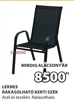 JYSK Leknes rakásolható kerti szék ajánlat