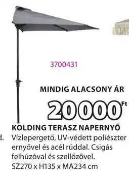JYSK Kolding terasz napernyő ajánlat