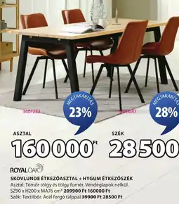 JYSK Royal oak skovlunde étkezőasztal ajánlat