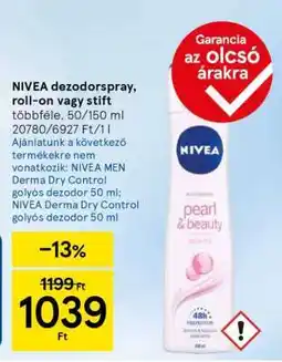 Tesco NIVEA dezodorspray, roll-on vagy stift ajánlat