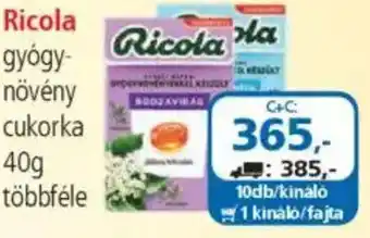 ÁRKLUB Ricola gyógynövény cukorka ajánlat