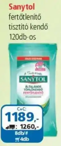 ÁRKLUB Sanytol fertőtlenítő tisztító kendő ajánlat