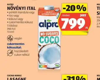 ALDI Alpro Növényi Ital ajánlat