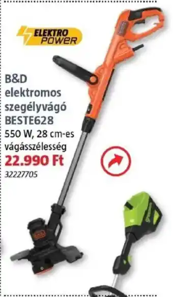 Bauhaus B&D elektromos szegélyvágó BESTE628 ajánlat