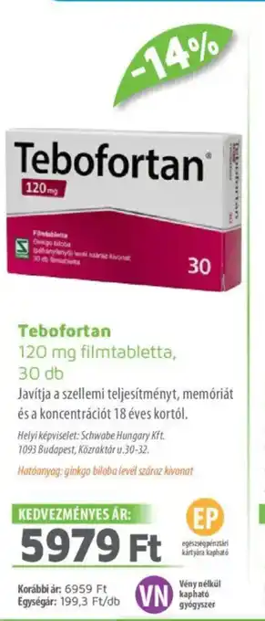 Alma Gyógyszertárak Tebofortan filmtabletta ajánlat