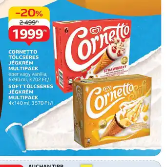 Auchan Cornetto Tölcséres Jégkrém Multipack ajánlat