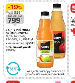 Auchan Cappy Prémium Gyümölcsital ajánlat