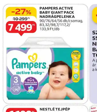 Auchan Pampers Active Baby Giant Pack Nadrágpelenka ajánlat