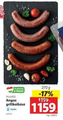 Lidl FALUVÉGI Angus grillkolbász ajánlat