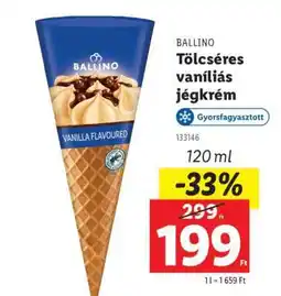 Lidl BALLINO Tölcséres vaníliás jégkrém ajánlat