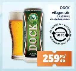 DOCK világos sör