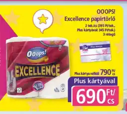 PlusMarket OOOPS! Excellence papírtörlő ajánlat