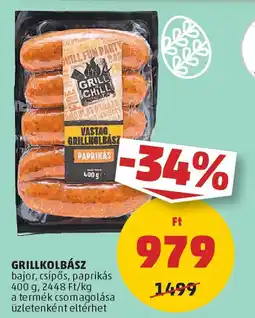 PENNY Grillkolbász ajánlat