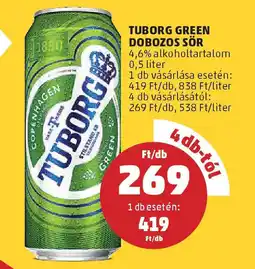 PENNY Tuborg green dobozos sör ajánlat